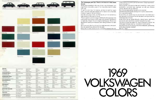 VW Paint Colors Chart
